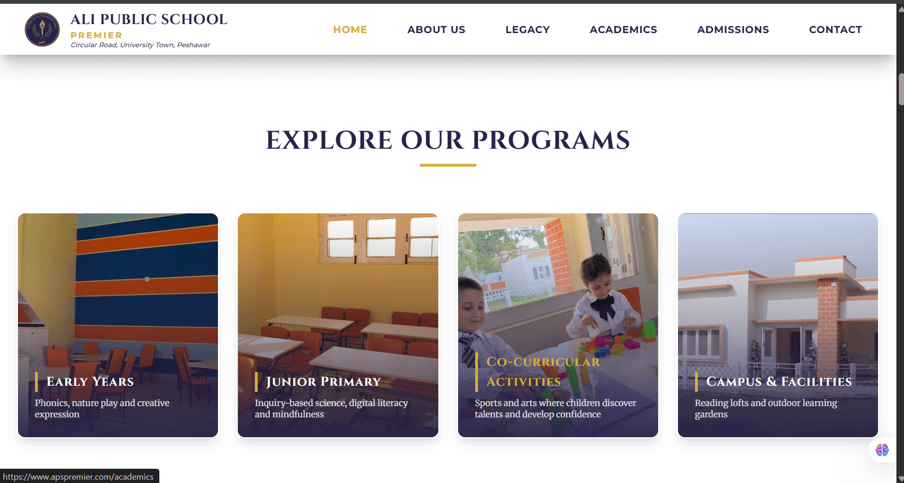 apspremier.com — Explore Our Programs: early years, junior primary, co-curricular and campus.